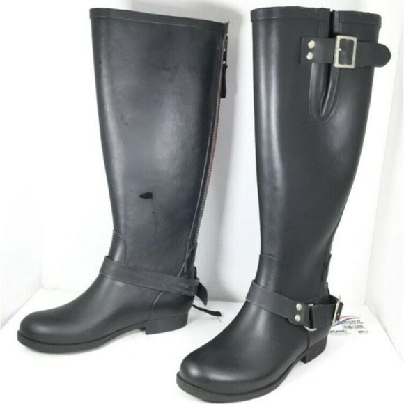 Steve Madden Tsunamii Rain Boots Black Size 5 - Picture 3 of 11